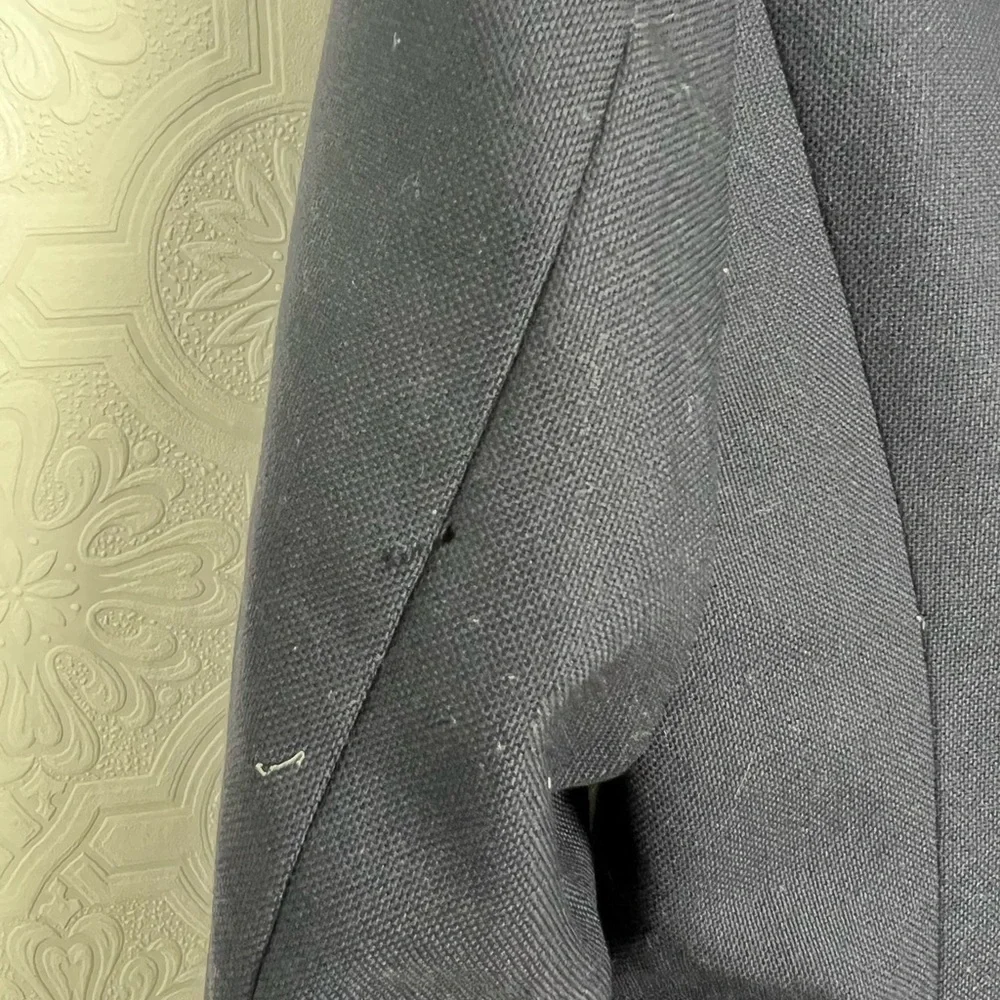 J Crew 100% Wool Navy Blue Blazer Jacket Preppy Dark Academia Career Work‎